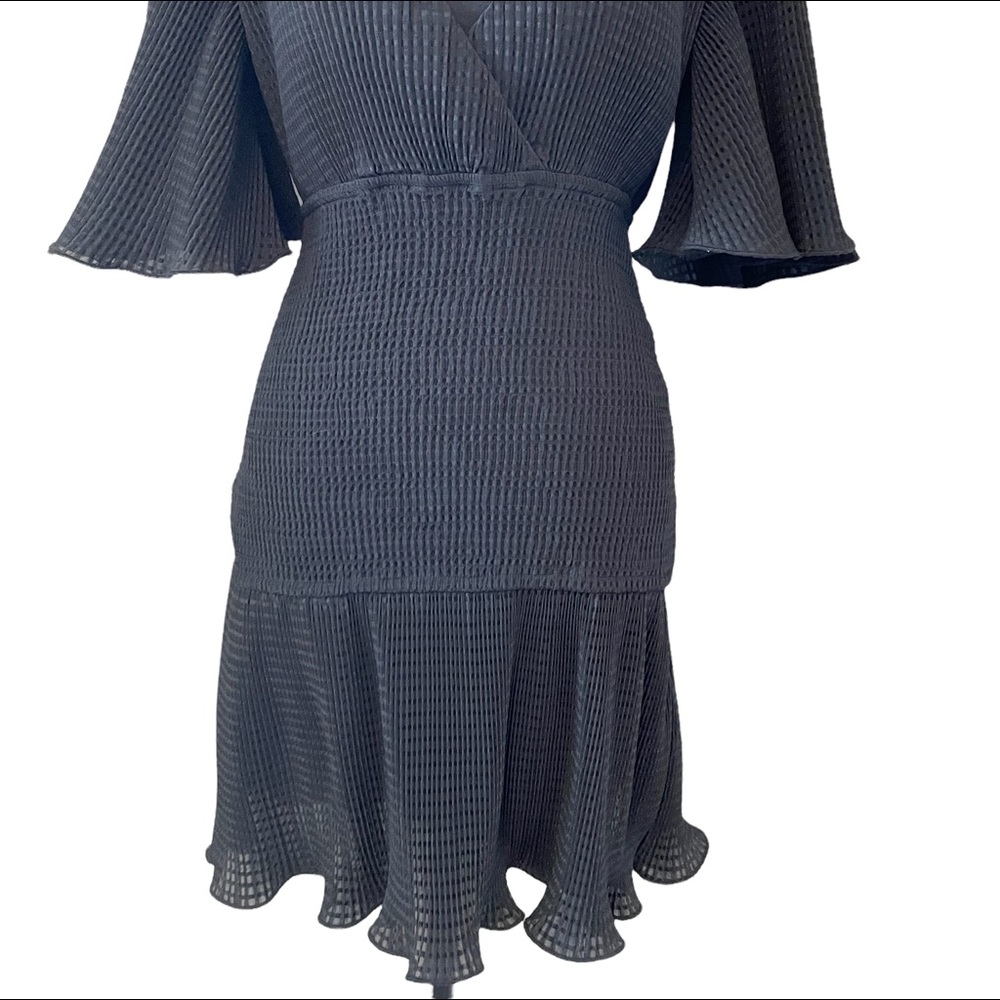 Revolve Keepsake Black Textured Ruffle Mini Dress - Picture 6 of 12
